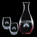 33 Oz. Riley Carafe w/ 2 Stemless Wine Glasses